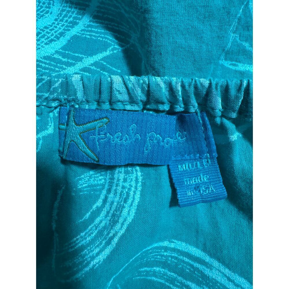 FRESH PRODUCE Blouse in Green Blue Sz M/L - Picture 3 of 9